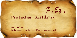 Pratscher Szilárd névjegykártya